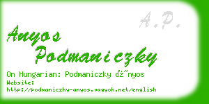 anyos podmaniczky business card
